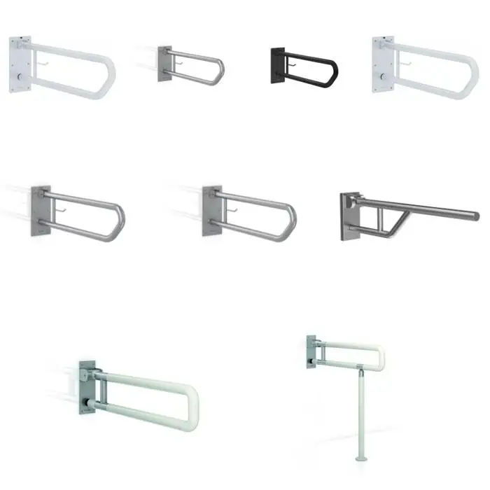 Foldbare støttegreb til toilet og bad