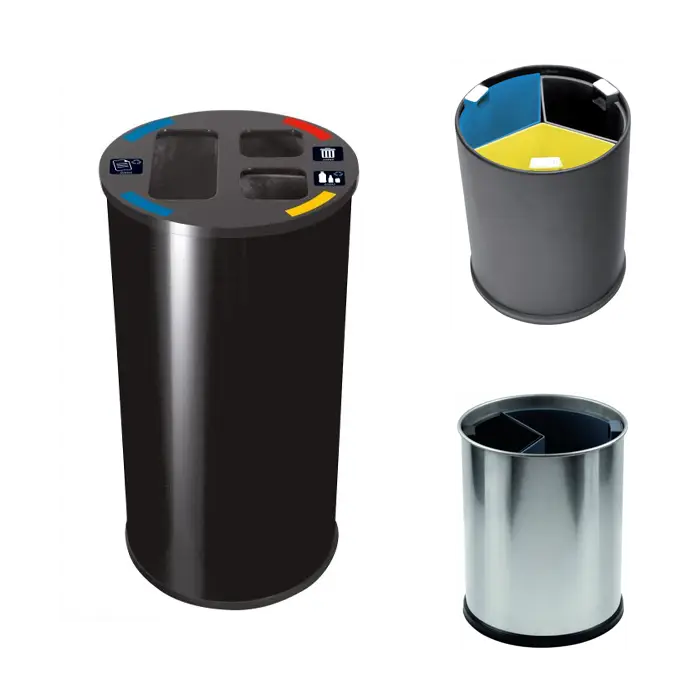 Komplette affaldssorteringsspande, 2 eller 3 rum
