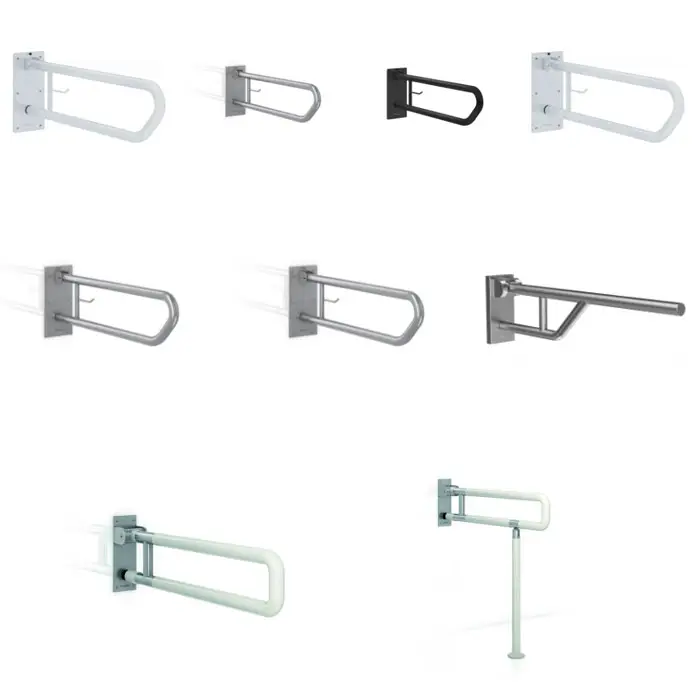 Foldbare støttegreb til toilet og bad