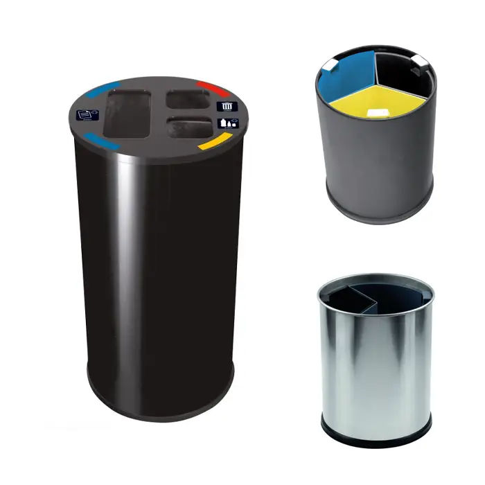 Komplette affaldssorteringsspande, 2 eller 3 rum