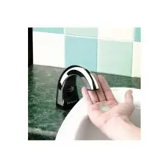 OneShot sæbedispenser til indbygning i bordplade, poleret chrom/sort. - 