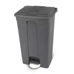 Pedalspand, grå 90 liter med hjul i kraftig konstruktion. Probbax. - 