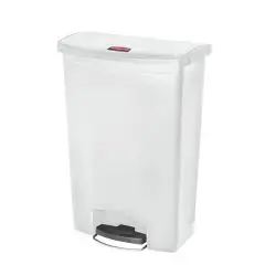 Pedalspande plast, hvid, 90 liter fra Rubbermaid del af SlimJim serien - 