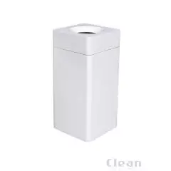 Åben top container, firkantet, 51 liter, hvid - Design-sorteringsspande i metal – modulopbygget