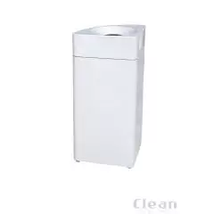 Åben top container, trekantet, 36 liter hvid - Design-sorteringsspande i metal – modulopbygget