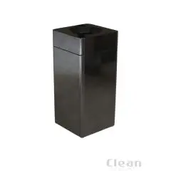 Åben top container, firkantet, 51 liter, sort. - Design-sorteringsspande i metal – modulopbygget