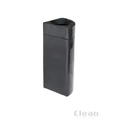 Åben top container, trekantet, 36 liter, sort. - Design-sorteringsspande i metal – modulopbygget