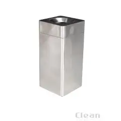 Åben top container, firkantet, 51 liter, rustfri stål. - Design-sorteringsspande i metal – modulopbygget