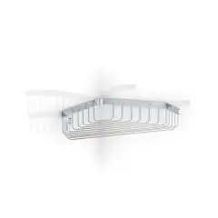 Væghængt åben trekantet sæbekurv- /hylde til bruseniche, AISI 304 rustfri stål, blank - Indretning på badeværelset