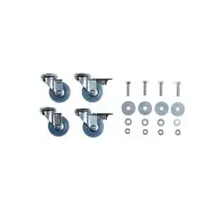 Hjul med bremse, 4 stk til brug for Rossignol skraldespande - Design-sorteringsspande i metal – modulopbygget