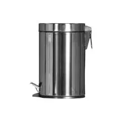 Pedalspand, rustfri stål-krom, 5 liter toiletspand med indvendig beholder - Pedalspande 5 liter