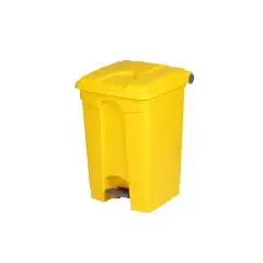 Pedalspand, gul 45 liter, i kraftig konstruktion. - Pedalspande 45 liter